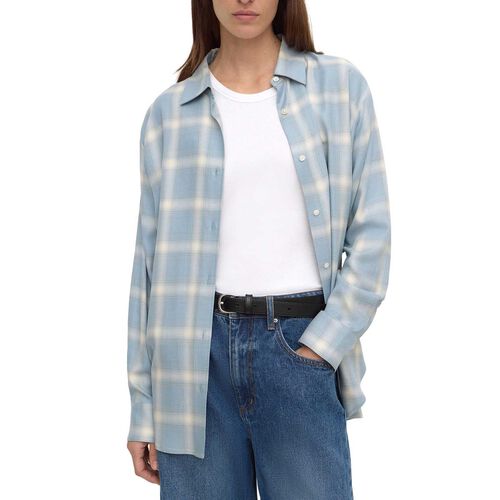 Assembly Label Womens Luka Japanese Shirt Steel Blue Check